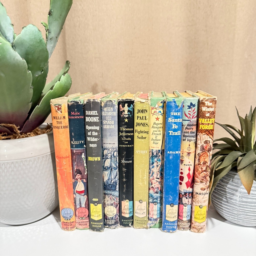 Vintage Landmark Books Random House History Biography Lot of 10 Hardcover 1950s